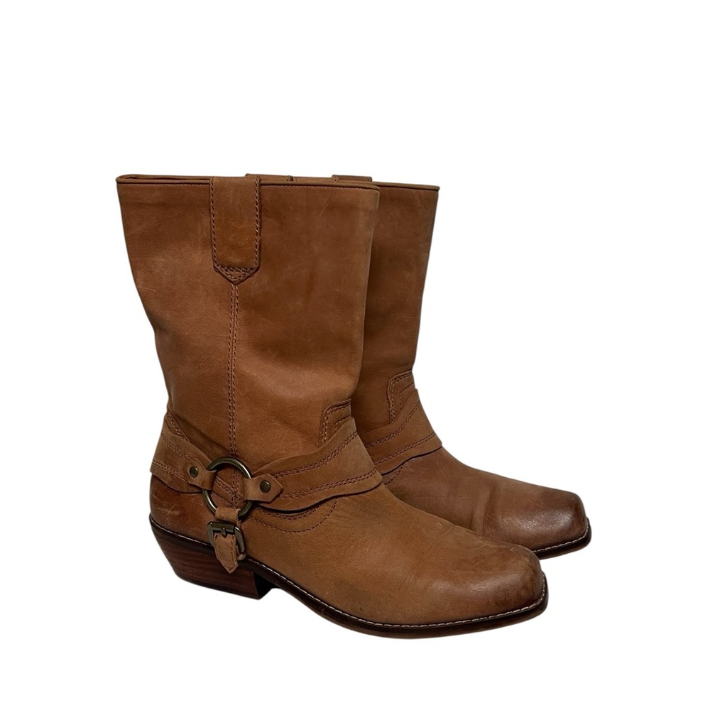 Zodiac Brown Heeled Boots with Harness Detail Sz.8